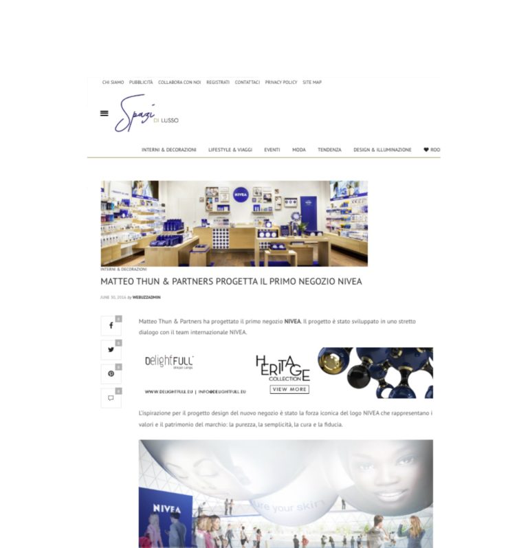 Spazidilusso.it: article on the Nivea store by Matteo Thun & Partners