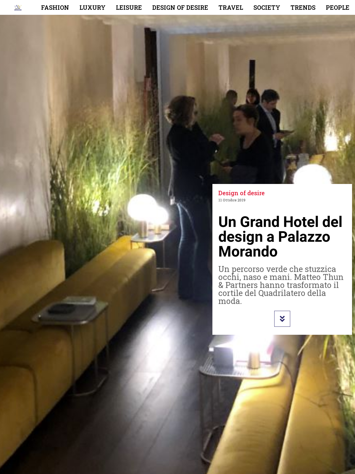 Design of desire: article on a design grand hotel at Palazzo Morando