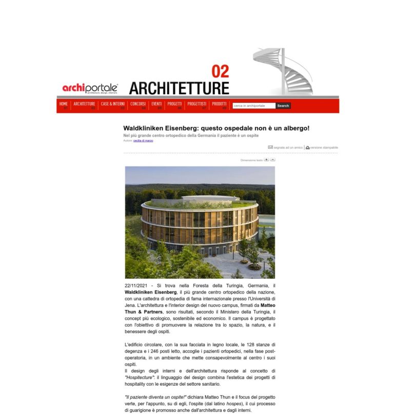 Archiportale.com: article on the Waldkliniken Eisenberg hospital