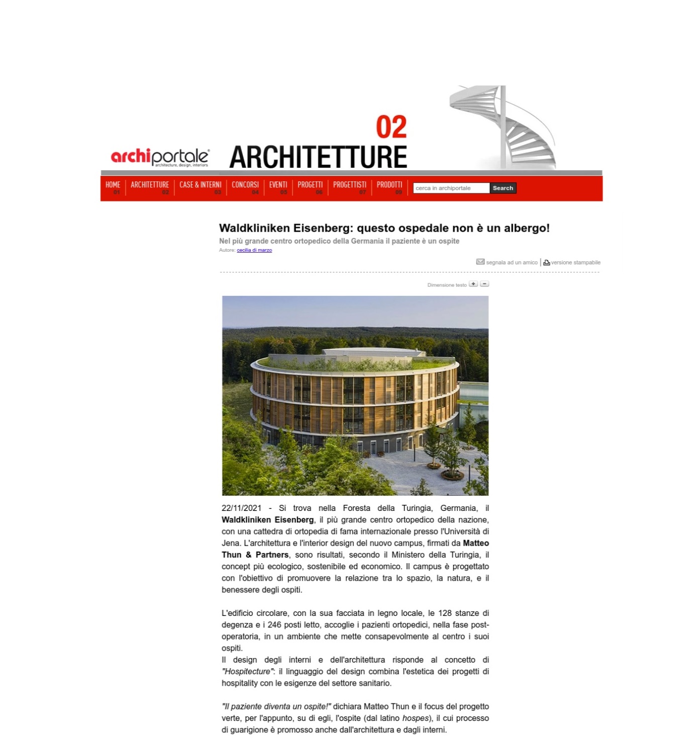 Archiportale.com: article on the Waldkliniken Eisenberg hospital