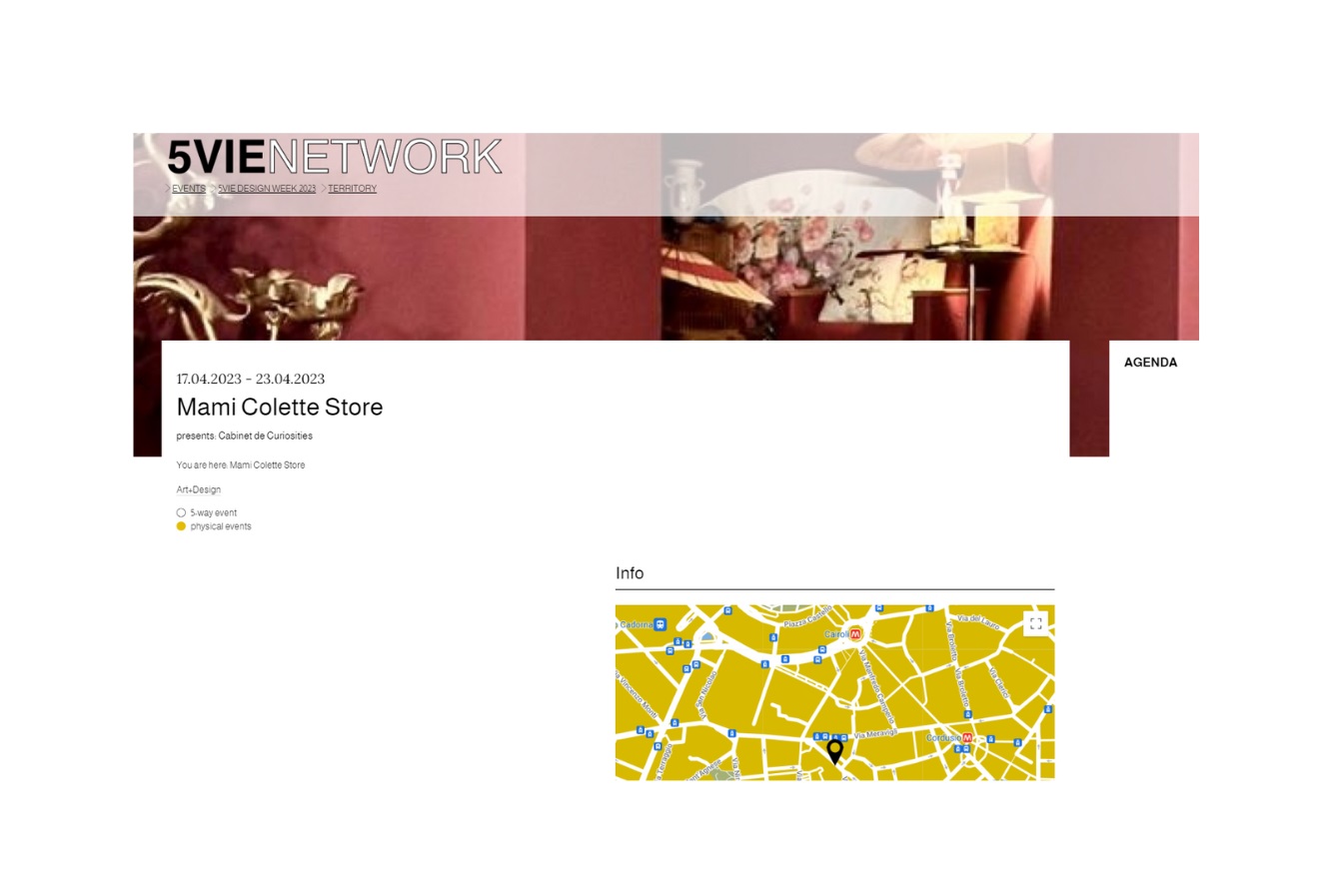 5vie.it: web page listing the Marni Gaetta Store