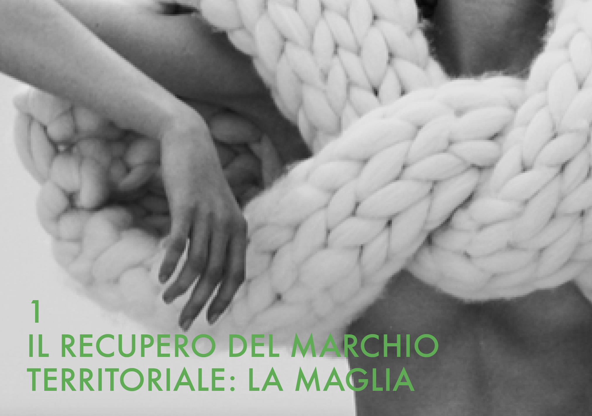 Benetton retail concept slide on reviving the brand’s knitwear heritage, with a chunky knit wrapped around an arm.