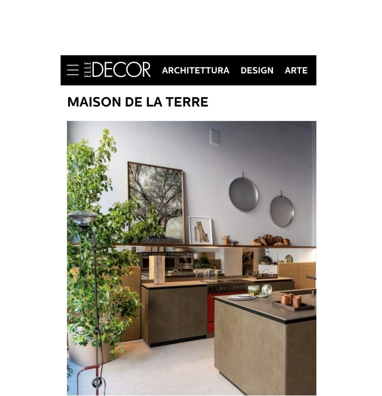 Elle Decor Italia: web article on Maison de la Terre