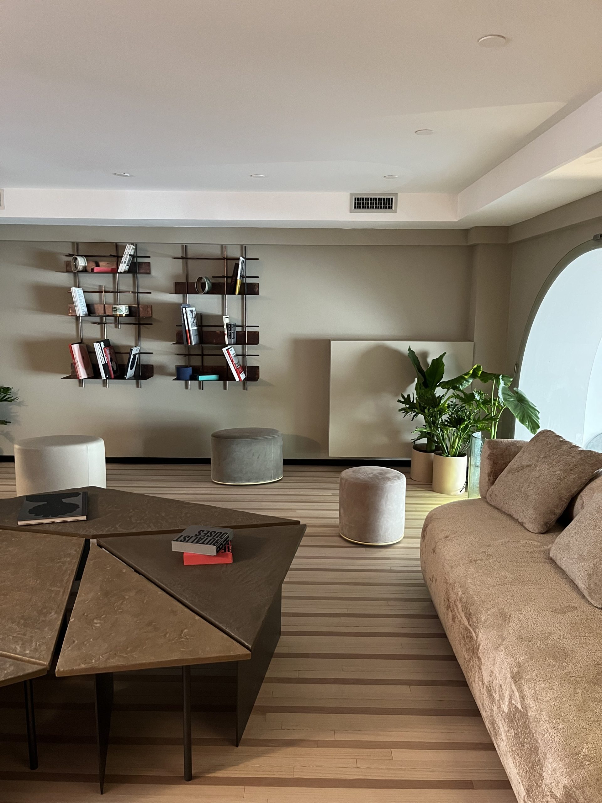 The original Kurinuki table in the Maison de la Terre living room at Milano Design Week 2023.