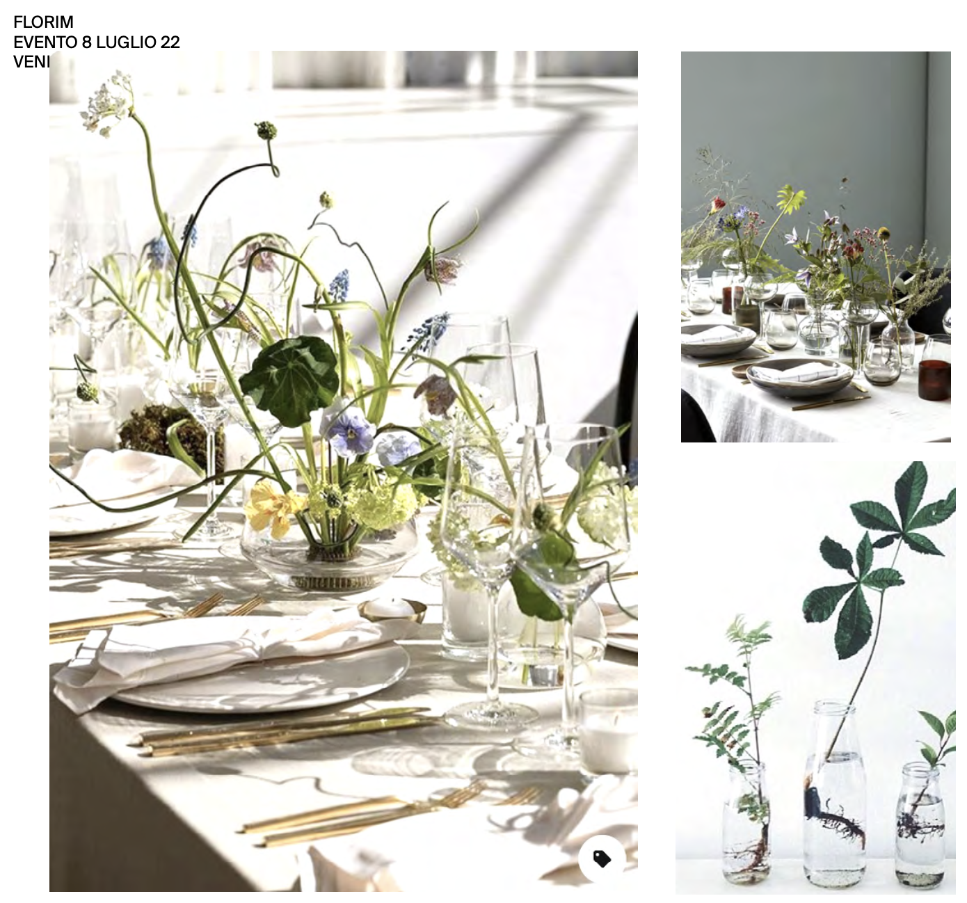 Our Common Future, Guggenheim: board with the table setting and wildflower arrangements
