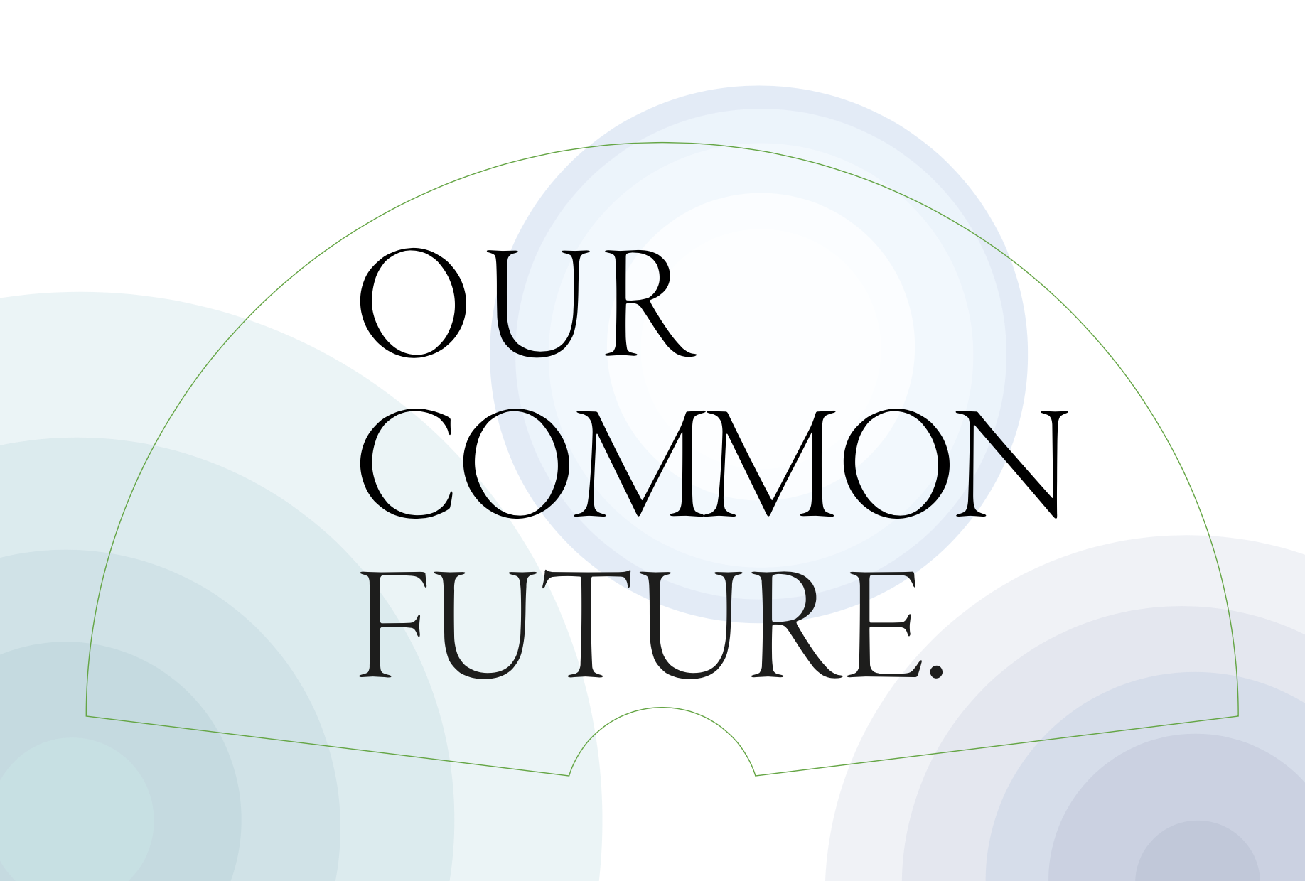 Our Common Future, Guggenheim: event logotype on a pale circular graphic
