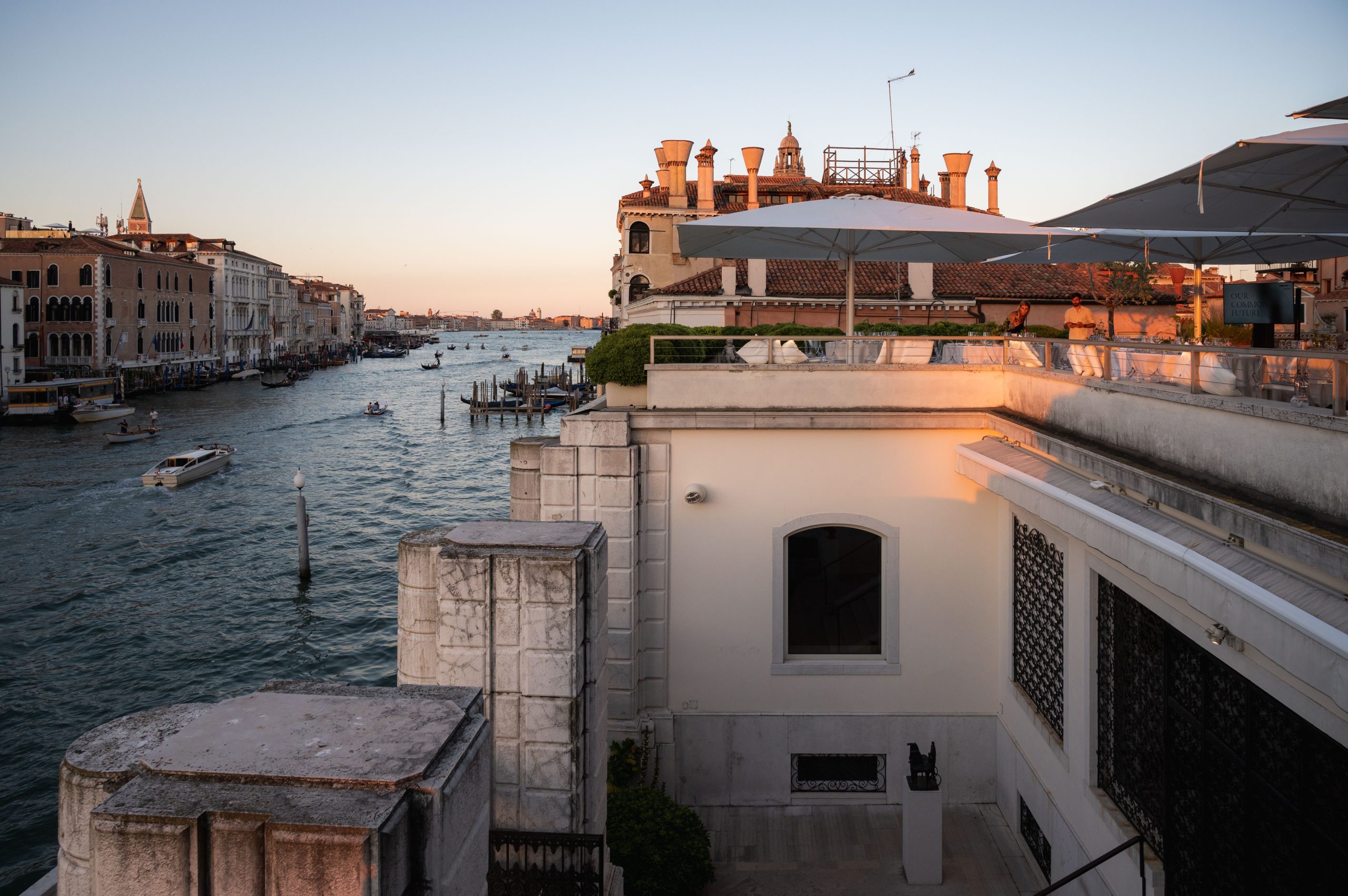 Our Common Future, Guggenheim: terrace above the Grand Canal at dusk