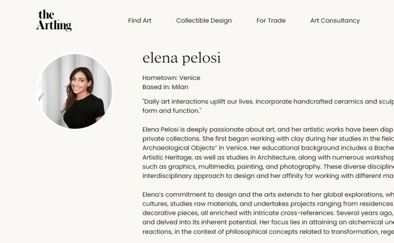 The Artling: featured artist profile of Elena Pelosi