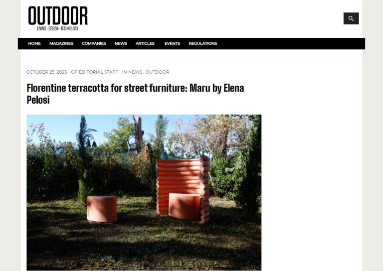 The Outdoor Mag: article on MARU, Florentine terracotta street furniture by Elena Pelosi