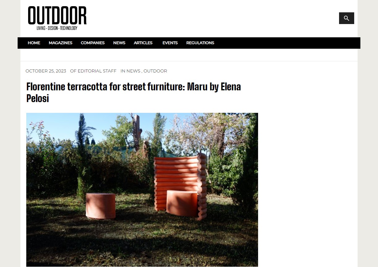 The Outdoor Mag: article on MARU, Florentine terracotta street furniture by Elena Pelosi