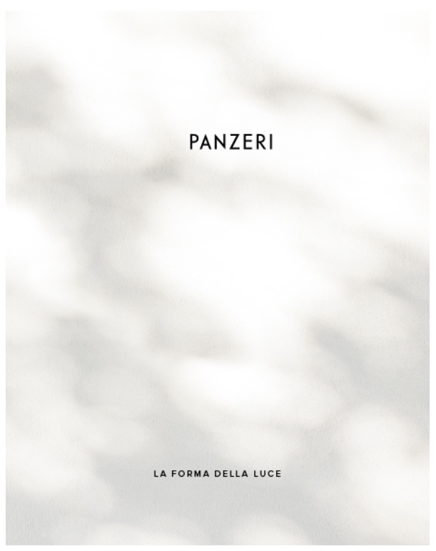 Cover of the Panzeri lighting catalogue “La forma della luce”, concept and art direction by Elena Pelosi.