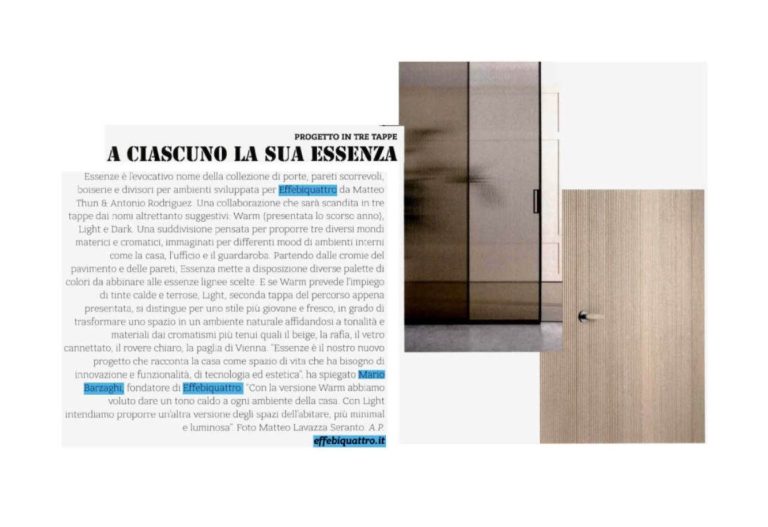 Interni: Effebiquattro Essenze article with wooden door samples