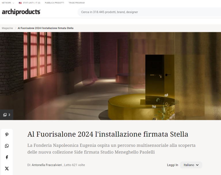 Archiproducts: Fuorisalone 2024 installation for Rubinetterie Stella