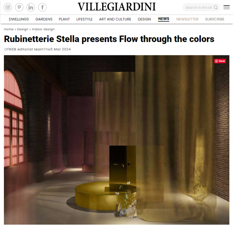 Ville e Giardini: Rubinetterie Stella presents Flow through the colors
