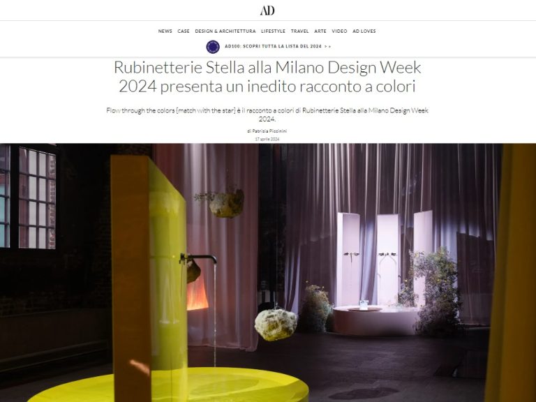AD Italia: Rubinetterie Stella Flow through the colors at Milano Design Week 2024