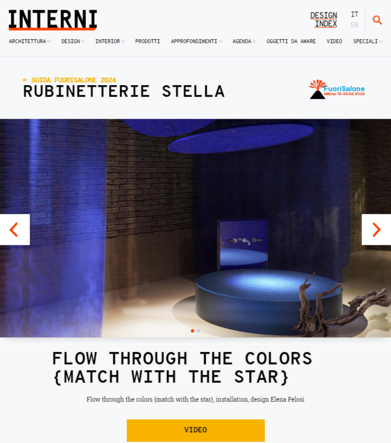 Interni: Rubinetterie Stella Flow through the colors installation