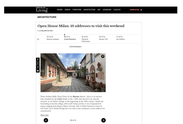 Living Corriere: Open House Milan, Fornace Curti courtyard