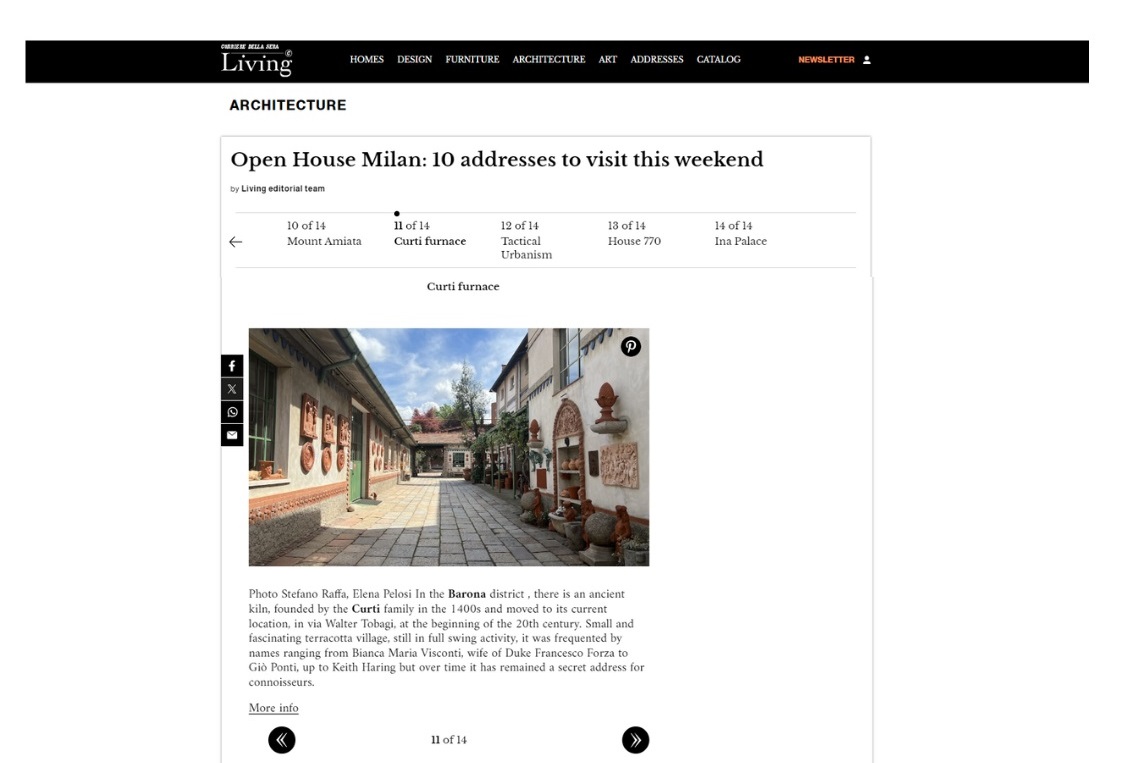 Living Corriere: Open House Milan, Fornace Curti courtyard