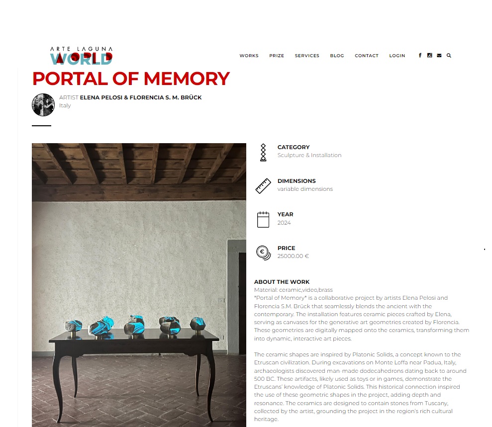 Arte Laguna World: Portal of Memory, ceramic pieces on a wooden table