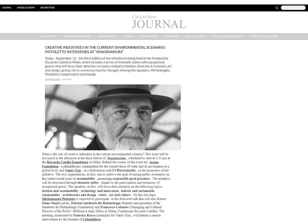 Cittadellarte Journal: creative industries in the current environment, Imaginarium interviews