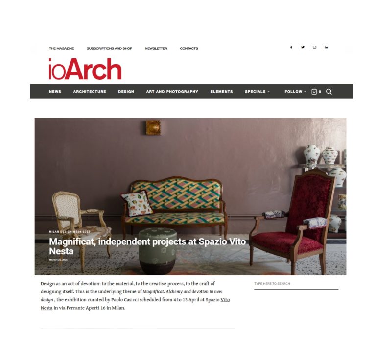 iOArch: Magnificat, independent projects at Spazio Vito Nesta