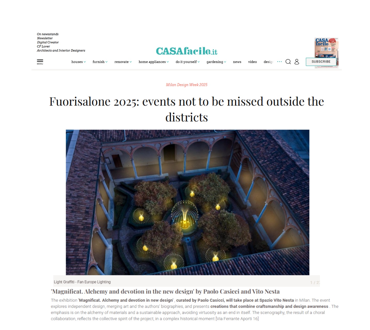 Casafacile: Fuorisalone 2025 events not to be missed outside the districts