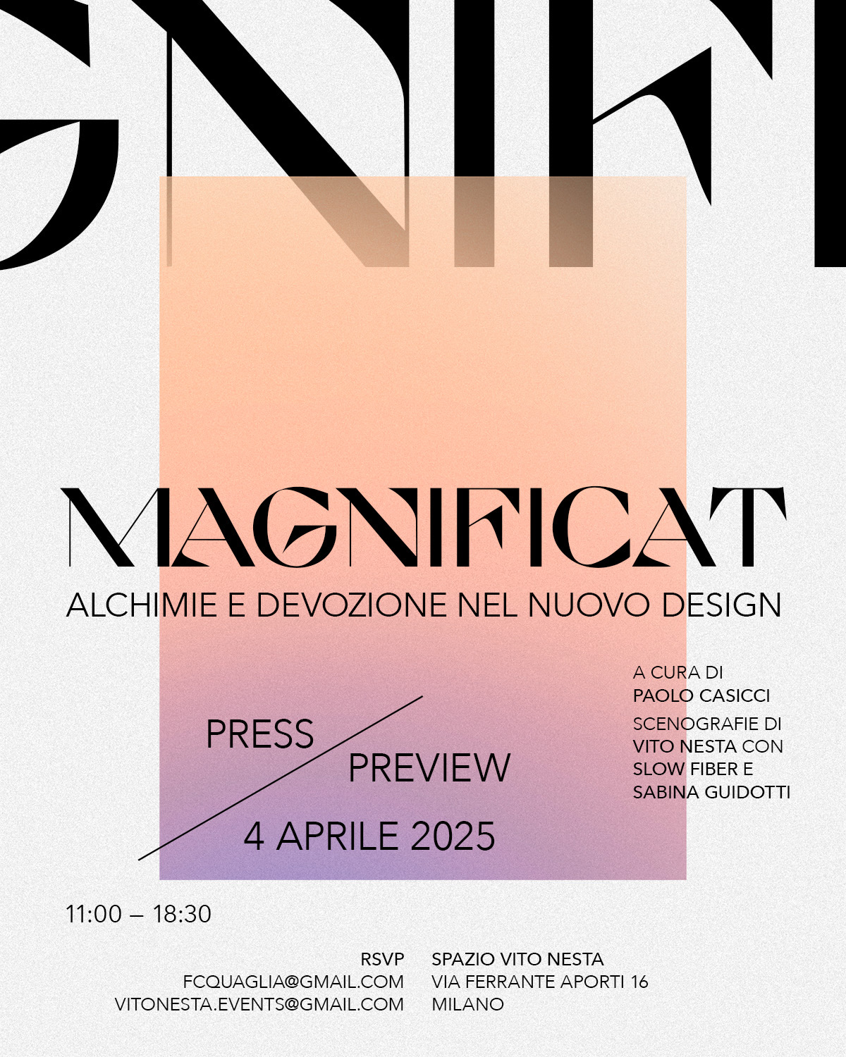 Stratigrafica collection: poster for the Magnificat press preview, 4 April 2025