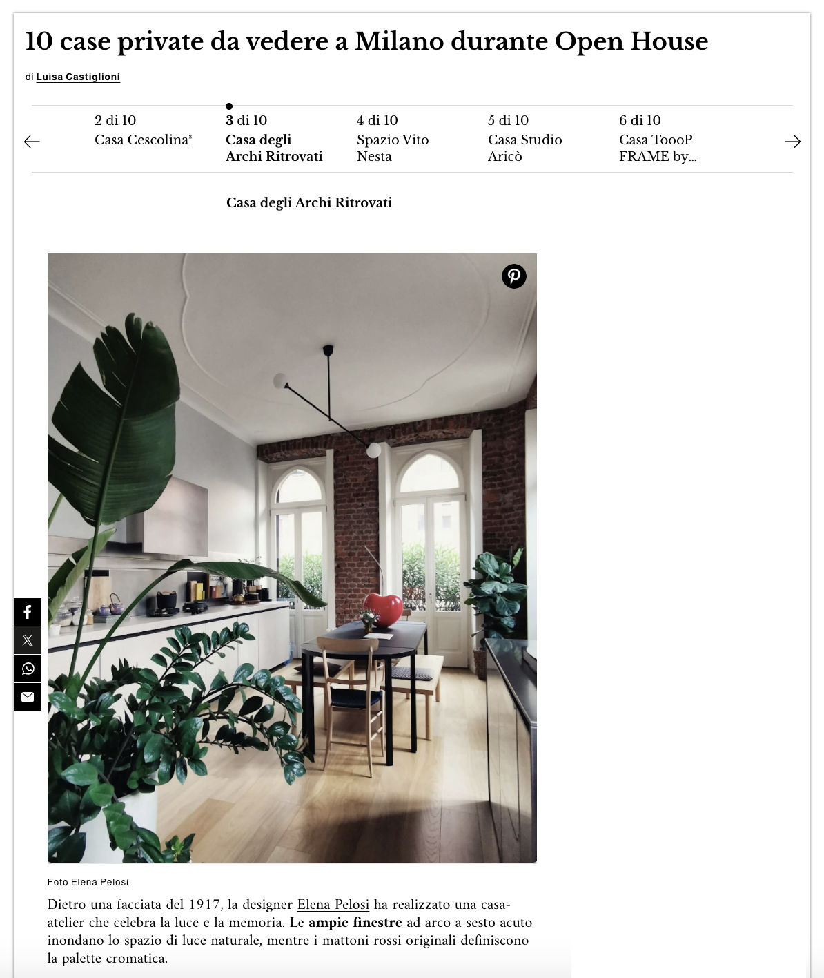 Living: 10 private houses to see in Milan during Open House, Casa degli Archi Ritrovati kitchen