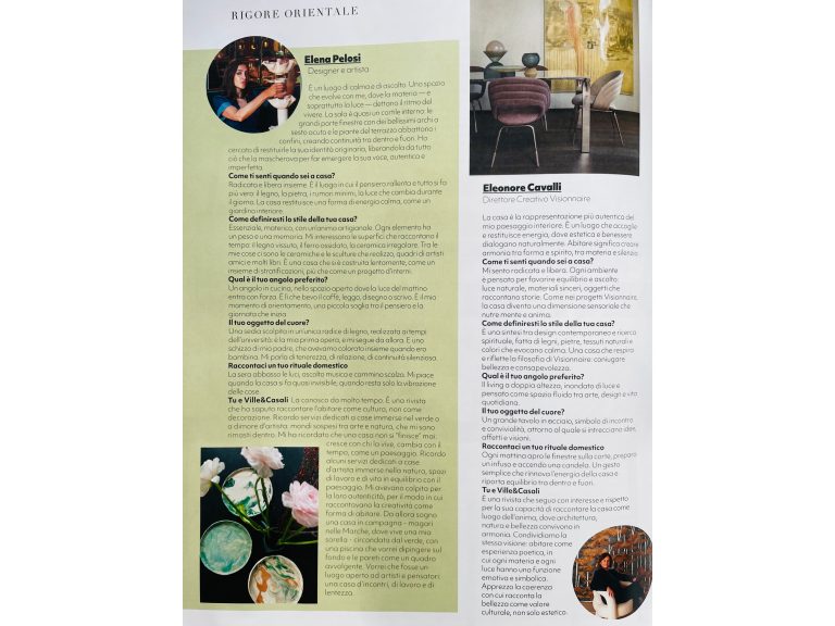 Ville&Casali: A House of Matter, Light, and Memory, interview page
