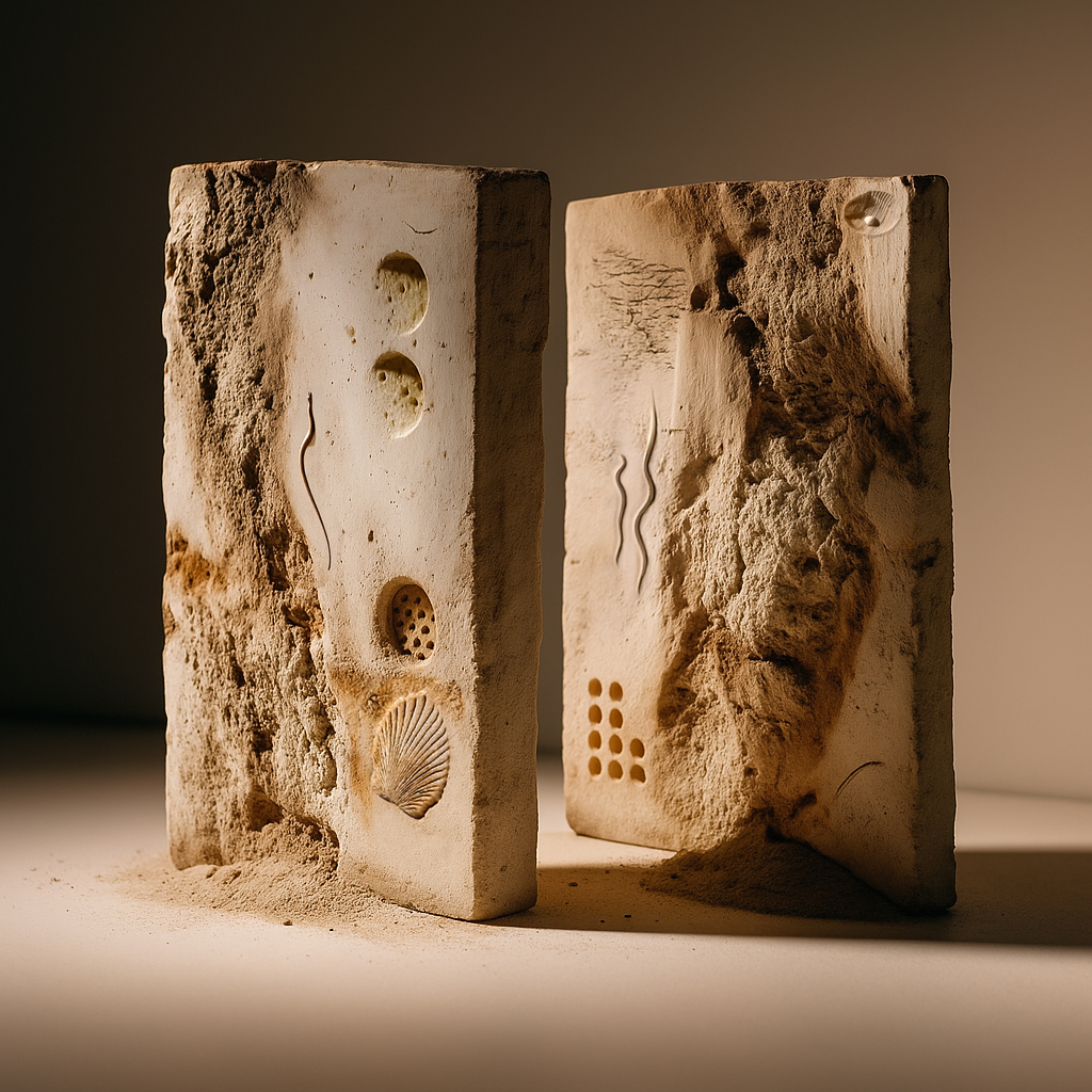 The Code of Sisyphus I: two ceramic tablets with impressed signs and eroded surfaces