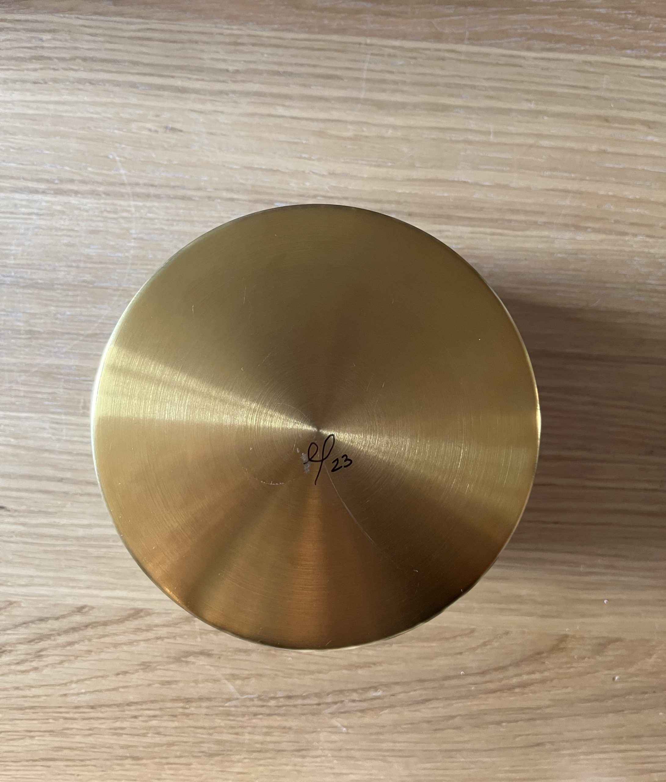 Panta Rei vase collection: brass base seen from below