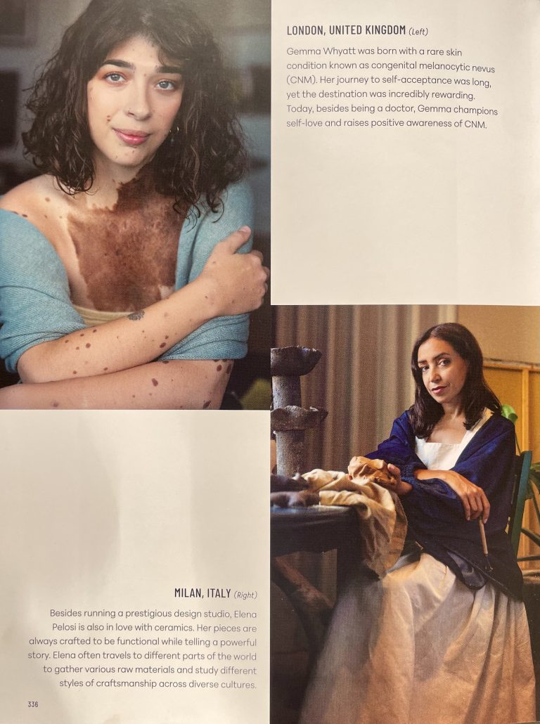 The Power of Women, An Atlas of Beauty: book pages with portraits of two women
