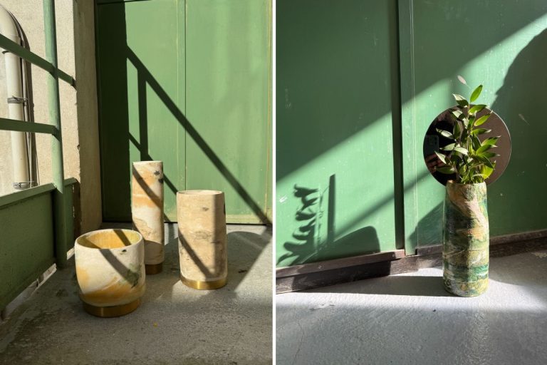 Fuorisalone Artigianato Contemporaneo: ceramic vessels in a green-walled room