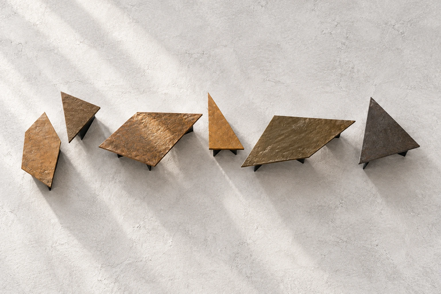 The six Kurinuki modules rotated and distributed in an extended staggered sequence.